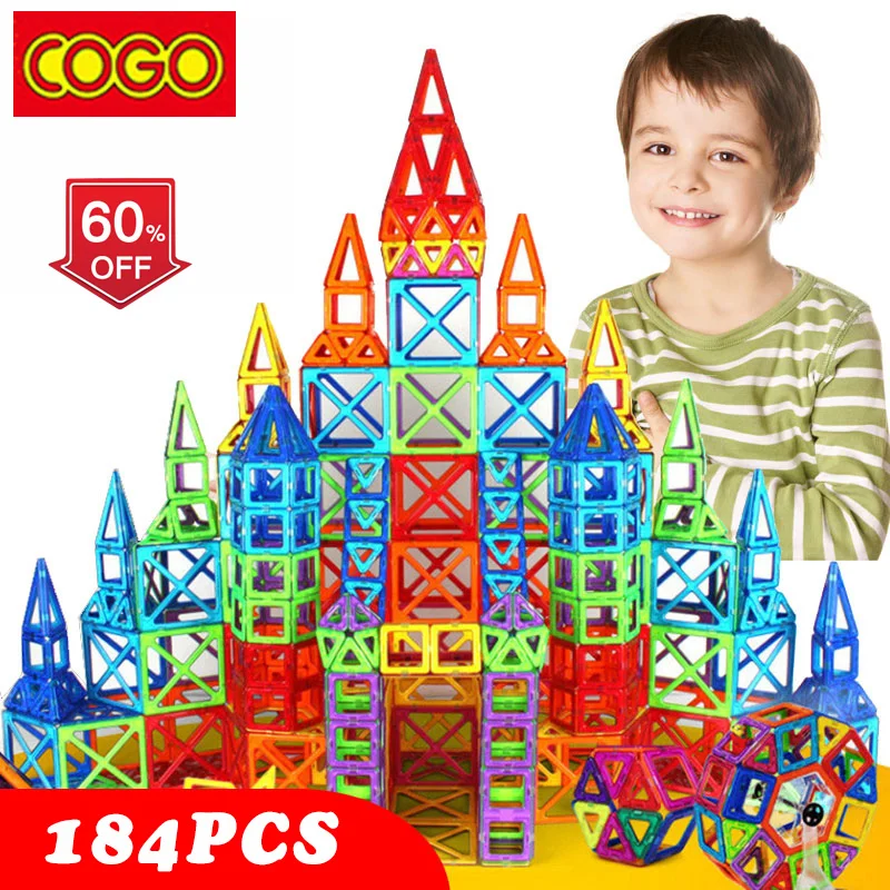 COGO 184pcs Mini Magnetic Designer Construction Set font b Model b font font b Building