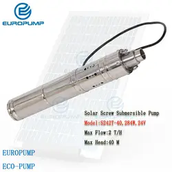 EUROPUMP модель (В S242T-40) 24 В dc бесщеточный нержавеющая сталь винт солнечной воды Насосная машина для глубоких скважин погружной насос цена