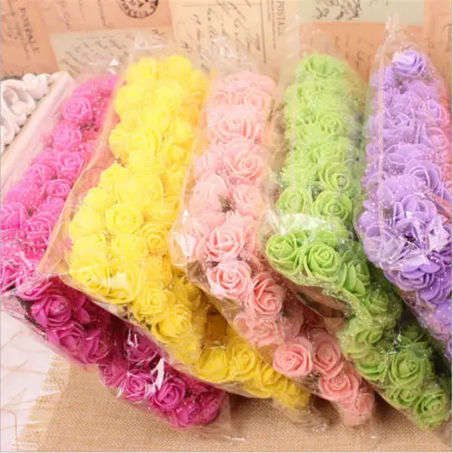 

144pcs/lot Mini Foam Rose Artificial Flower Rose Bouquet Wedding Decor Craft