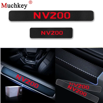 

4D Carbon Fiber Vinyl Sticker Design For Nissan NV200 Car Door Sill Protector Scuff Door sill guard Auto Accessories Parts 4Pcs