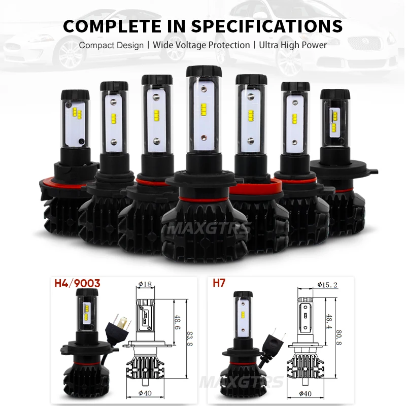 2x 9000Lm Автомобильный светодиодный фар Blubs H7 H4 светодиодный лампы H11 9005 HB3 9006 HB4 H8 H13 H16 ЕС 9012 6000 К 50 Вт Авто противотуманных фар фары