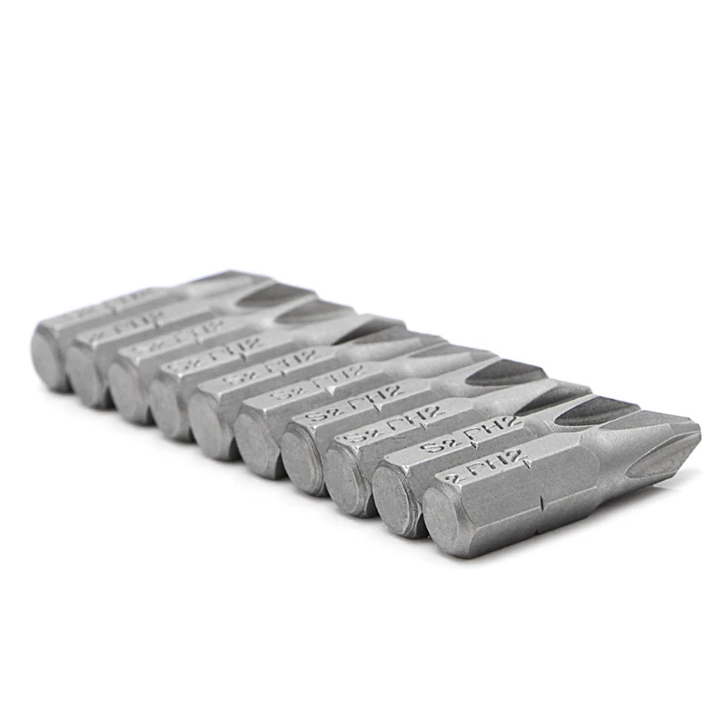 10 Pcs S2 Steel Screwdriver Bits 25mm Hex Shank Torque PH2 Antislip Magnetic for car accessories