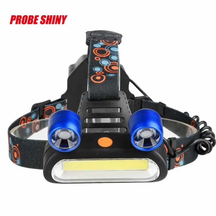 Top 15000LM 2x XM-L T6 LED +COB Flashlight Rechargeable Without 18650 Headlamp Head Light Torch Set For Bike Accessories Outdoor P17 2