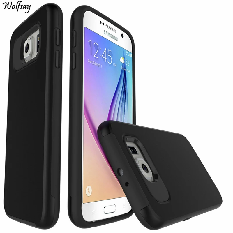 Wolfsay Case For Samsung Galaxy S6 Cover Rubber Armor Hard PC+ Soft TPU