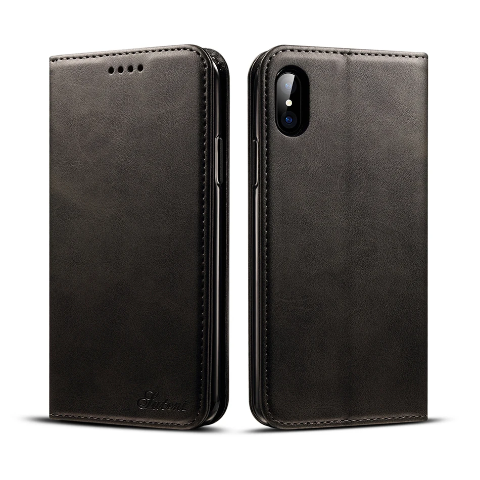 !ACCEZZ Luxury Leather Phone Case Card Pocket Full Protective Cover For iphone X XS MAX XR Wallet Flip Cases Shell Stand Holder (4)