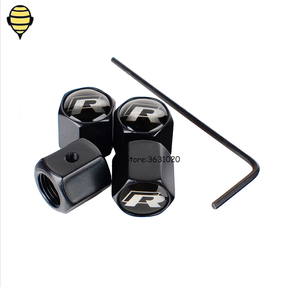 

for VW R line Car Styling Auto Wheel Rim Sticker Tire Valve Stem Caps for Volkswagen Polo Golf Polo Beetle Touran Touareg Jetta