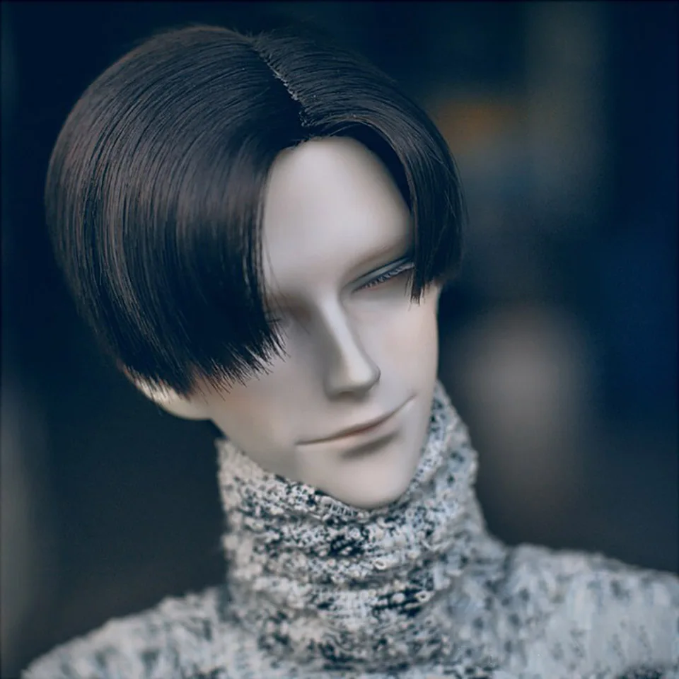 BJD парик 1/3 1/4 короткие черные прямые вьющиеся челки волосы высокая температура волокна для куклы Allaosify - Цвет: 8
