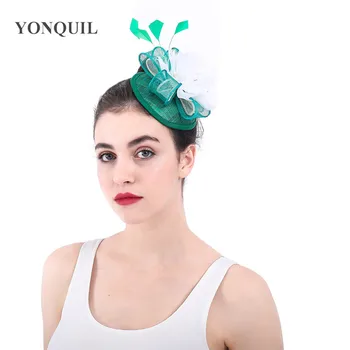 

Sinamay feathers green hats fascinator hair accessories for women kentucky derby party headwear event occasion Multiple colors