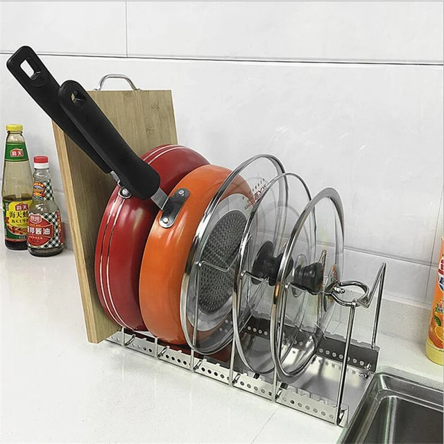 Dish Stand Cabinets Organizer Shelf  Pot Lid Holder Cabinet Organizer -  Pot Lid - Aliexpress