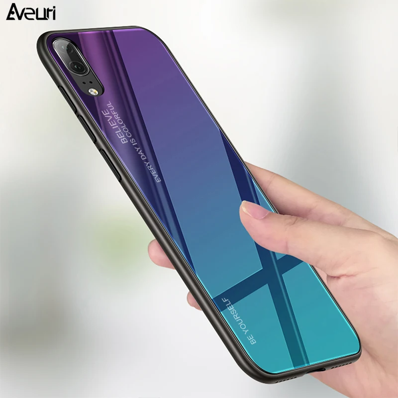 

Aveuri Tempered Glass Case For Huawei Mate 20 Pro 20 Lite 10 Lite Nova 3 3i Coque Back Cover Case For Huawei P20 Pro P20 Lite