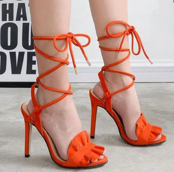 orange gladiator sandals