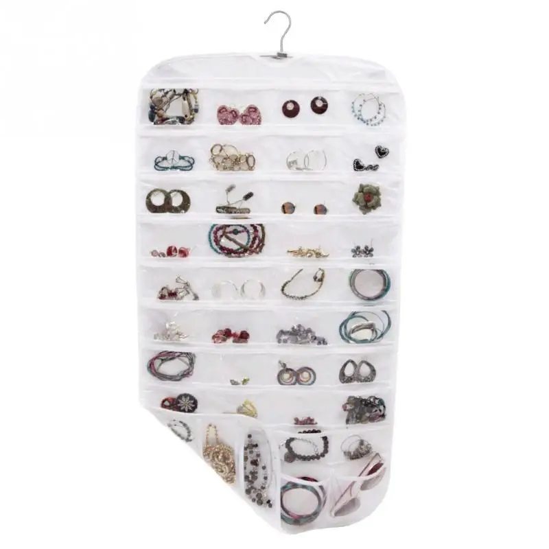 

80 Pocket Jewelry Hanging Storage Organizer Holder Earring Bag Pouch Display New