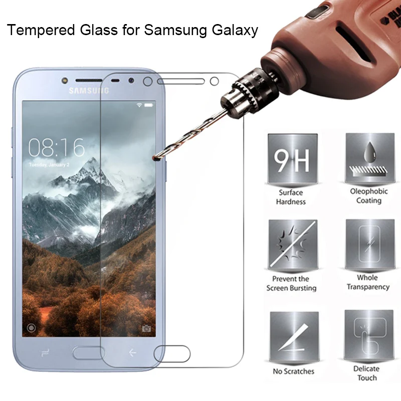 Закаленное стекло защитное стекло для samsung J8 J7 J6 J4 Plus J3 9H HD закаленное защитное стекло на Galaxy Note 7 5 4 3 2