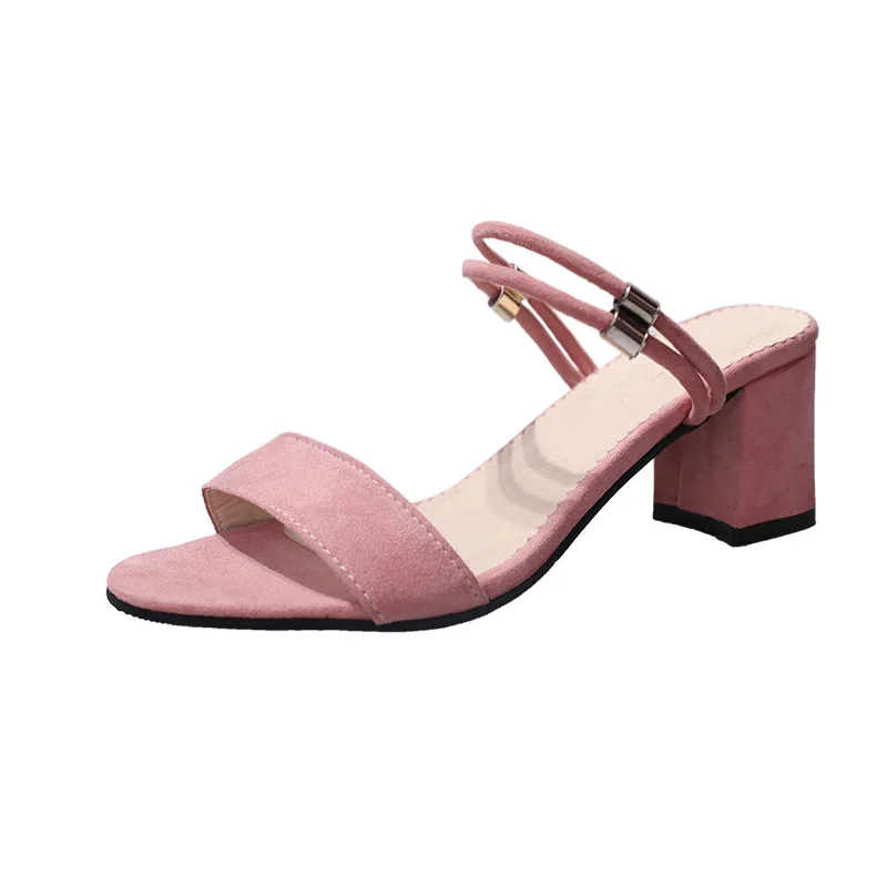 

2019 Ankle Strap Heels Women Sandals Summer Shoes Women Open Toe Chunky High Heels Party Dress Sandals Size 34-40