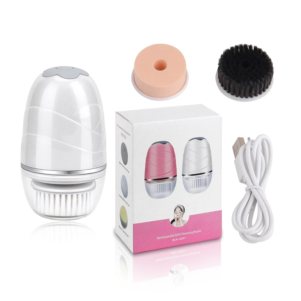 MINI cepillo de limpieza facial giratorio, 3 en 1 USB limpieza Facial Blackhead acné dispositivos de eliminación de poros faciales eléctricos