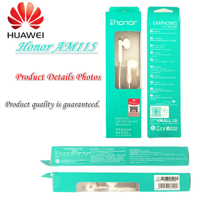 

Huawei Professional Honor AM115 with 3.5mm in Ear Earbuds Headset Wired Controller for Huawei P10 P9 P8 Mate9 Honor 8 Smartphone