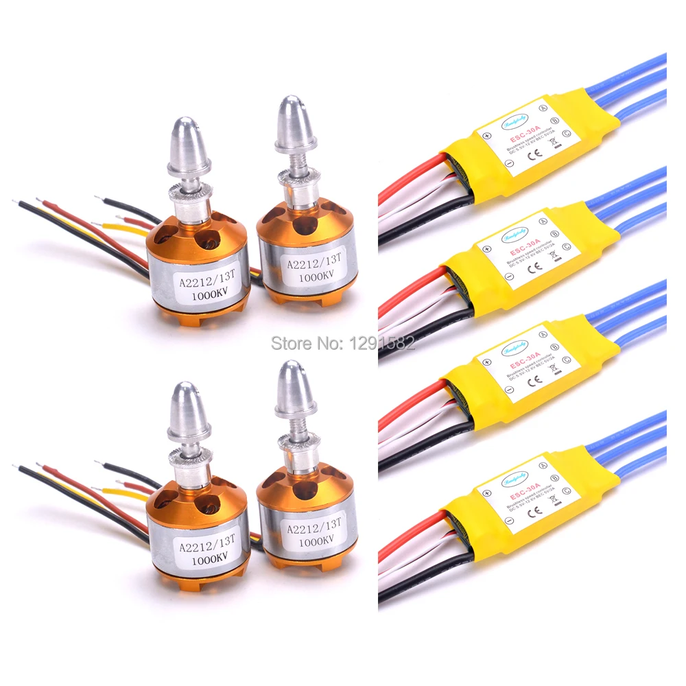 4 шт. 30A бесщеточный двигатель ESC + XXD 2212 1000KV/1045 Пропеллер для квадрокоптера F450 S500|1045