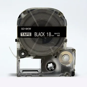 

5PCS White on Black 18mm SD18KW LK-5BWV compatible KingJim printer ribbon cassettes for OK500P OK720 label printers