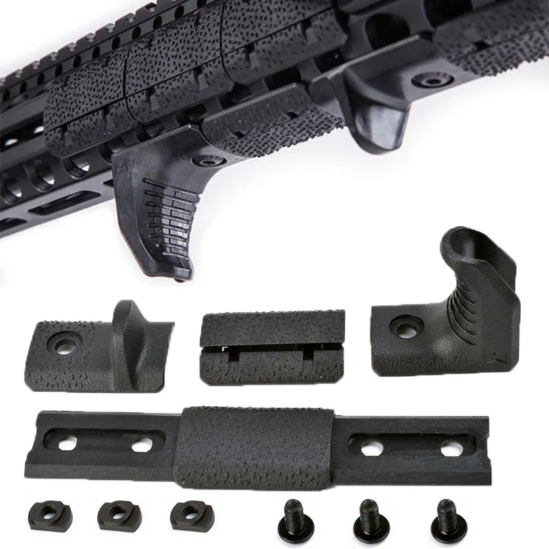 

Tactical 4 Pcs/set Airsoft M-LOK Hand-Stop Kit Low-Profile Handle grip Handguard Grip for M-LOK MLOK Rail Cover BK