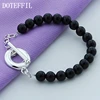 DOTEFFIL de Plata de Ley 925 OT hebilla pulsera de ágata negro para mujer encanto de compromiso de boda de fiesta de la moda de la joyería ► Foto 3/3