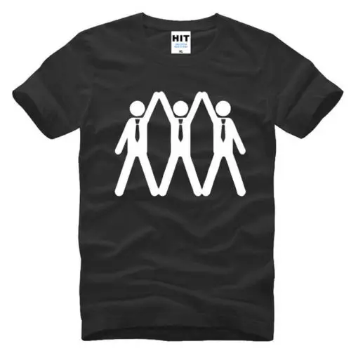 Новый пользовательский Teamwork Band Черный короткий рукав Для мужчин футболка