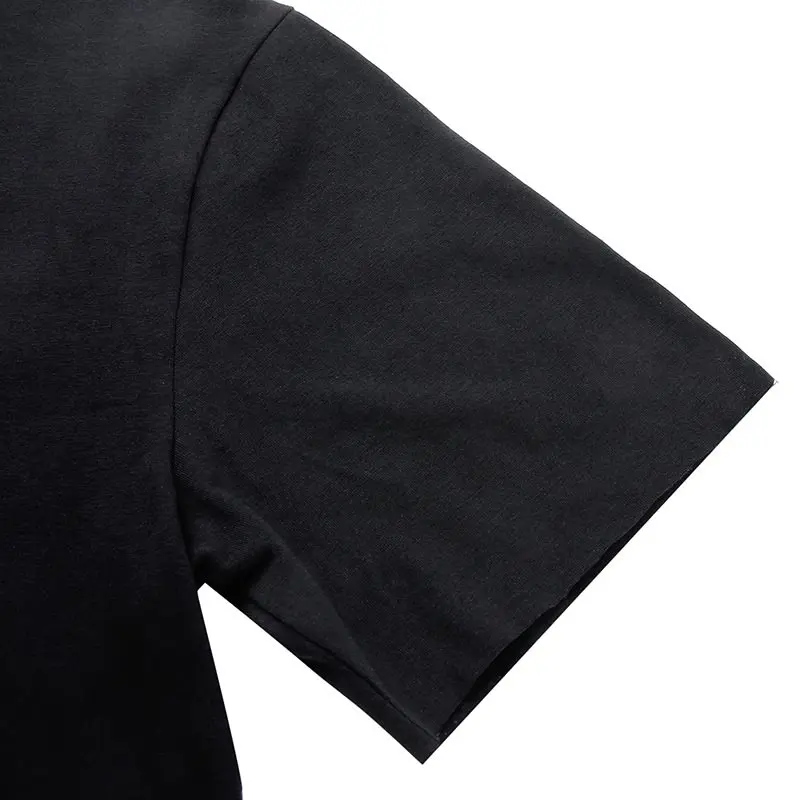 Женская футболка готический черный трендовый принт с буквами Harajuku Kpop укороченные Футболки Уличная футболка с коротким рукавом Повседневная летняя футболка