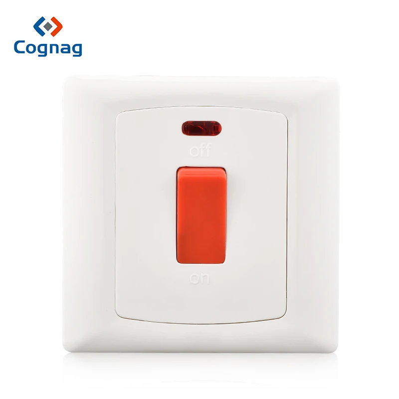 

Cognag electicl switch 20A water heater 1 gang DP electrical wall switch red button double pole switch with indicator light