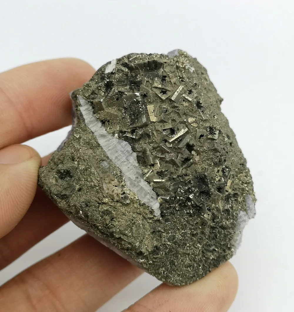 

68g Natural rare pyrite and fluorite symbiotic mineral teaching specimens stone and crystal from China free shipping