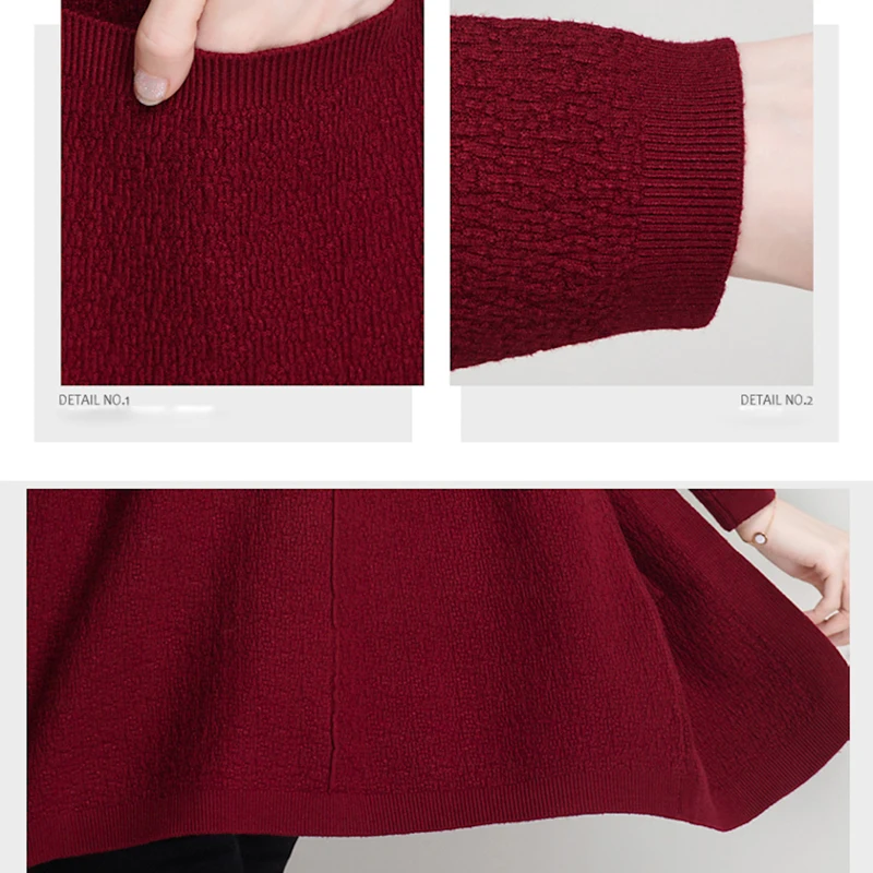 KULAZOPPER Plus Size Women New Spring Autumn Cardigan Outwear Female Long Korean Loose Cashmere Sweater Fashion Wild Coat ZS686
