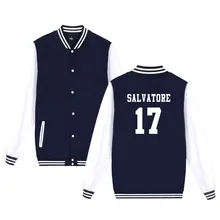 Salvatore 17 вампира Дневники Мистик Фоллс Тимбервулвз куртка принтом Salvatore 17 Для мужчин Для женщин Повседневная одежда Бейсбол форма