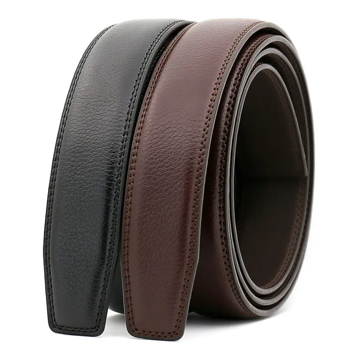 bulliant belt 3.0cm 3.1cm Width Leather Belt Men Without Buckle Mens Belts Luxury Genuine Leather Belt Stap Black Brown 110cm-130cm CE3300 genuine leather belt