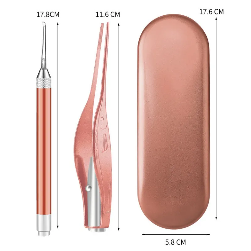 1 комплект Нержавеющая сталь уши ложка не повредит ухо копать свечение средство длоя удаления воска набор пинцетов инструмент для чистки ушей