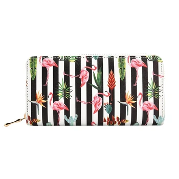 

Women's Flamingo Clutch Wallet Fashion Floral Print Long Purse Large Capacity Phone Bag PU Leather Ladies Card Holder Wallets