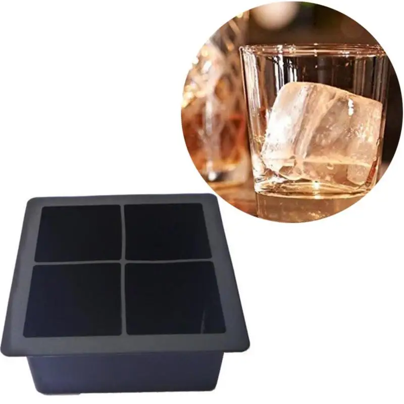 

4-Cavity Large Silicone Drink Ice Cube Pudding Jelly Soap Mold Mould Tray Tools Molds DIY Mold Dropship for Homemade Food