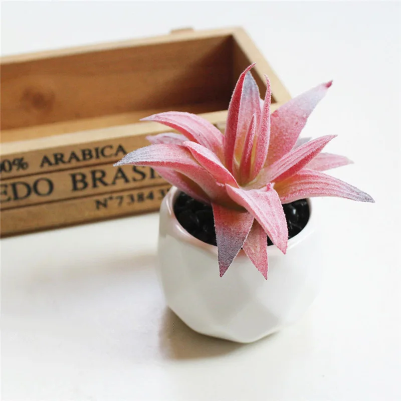 JAROWN Artificial Succulent Plant Bonsai Simulation Plastic Flower Wedding Home Room Desktop Placement Shop Window Display Decor (13)