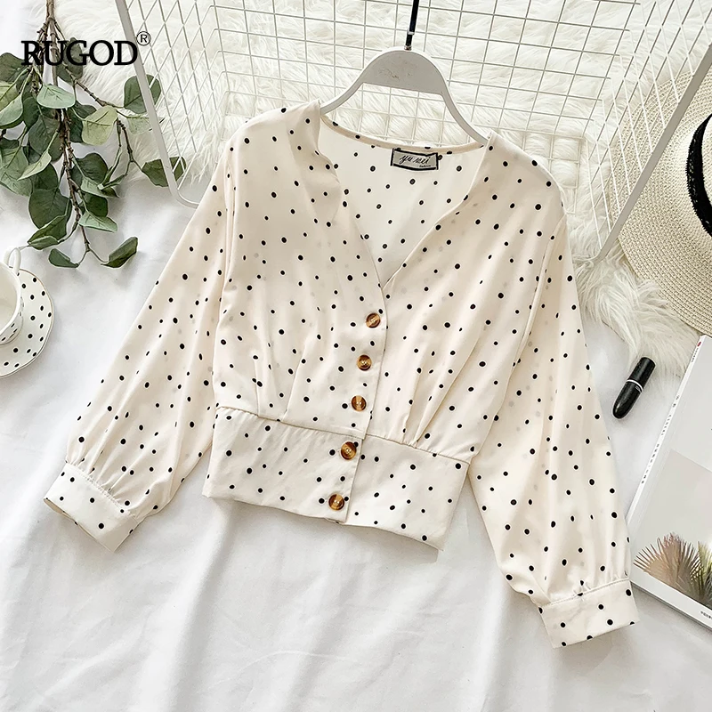 

RUGOD Chiffon Women Blouses Single-breasted Elegant Boho Chic Style Summer Tops and Blouses Fashion Modis Blusas Mujer