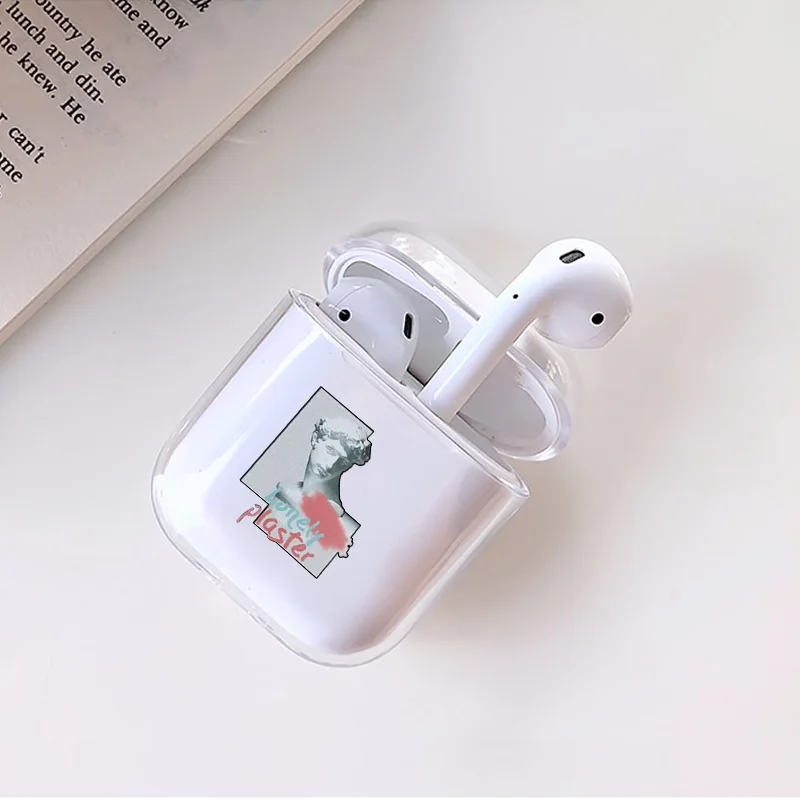 Прозрачный статуя Роскошный чехол для наушников для Airpods 1/2 мягкий чехол черный Художественный Стиль чехол для наушников s Чехол для Аксессуары для Airpods - Цвет: I200509