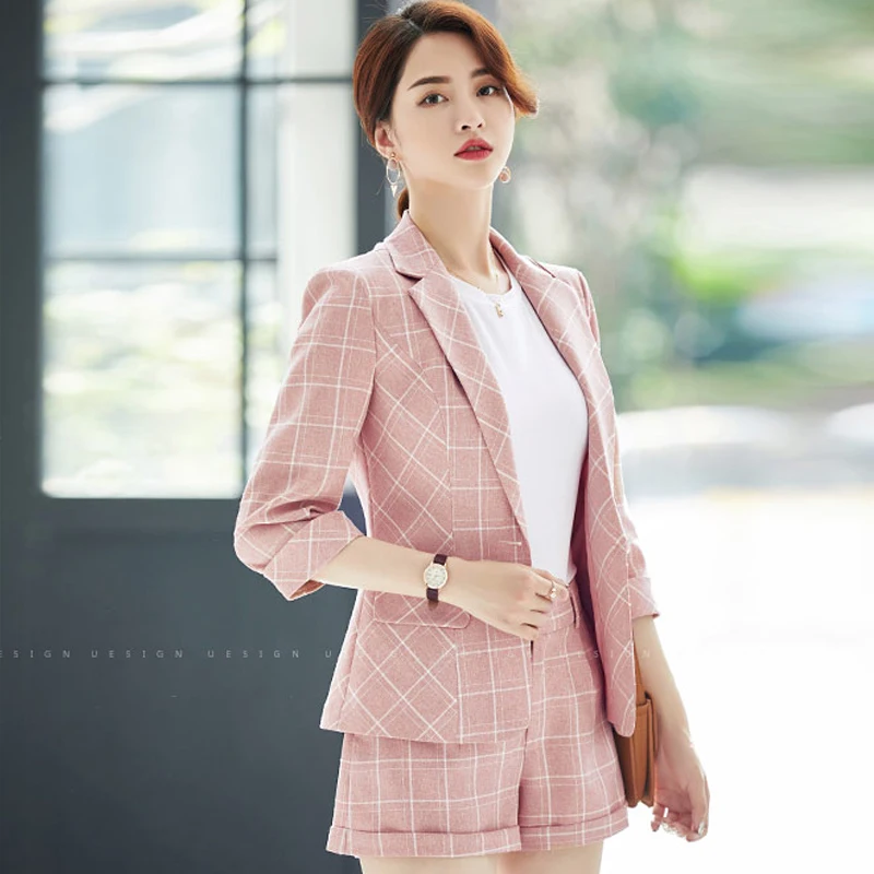 الكورية المرأة بدلة الصغيرة الربيع و الصيف 2019 جديد أزياء مزاجه عارضة منقوشة معطف قصير