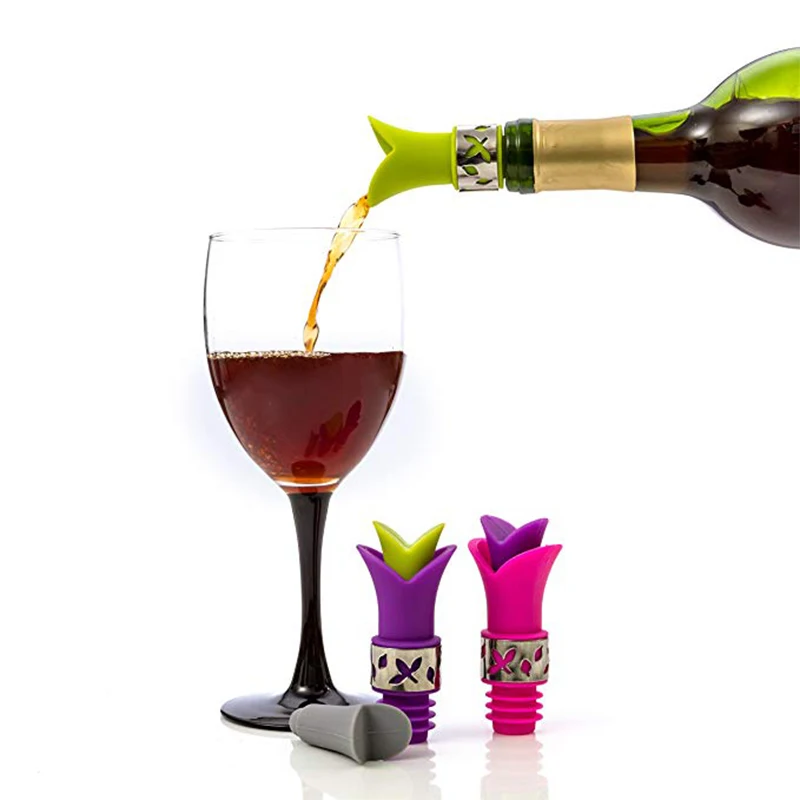 Wine and Beverage 2 in 1 Wine Pourer Bottle Stoppers Pourer Plug