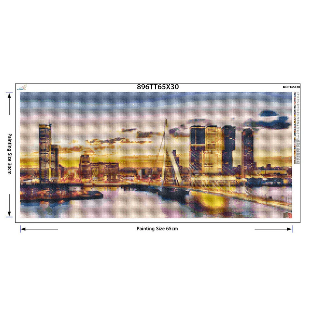 5D DIY Diamond embroidery Rotterdam Bridge diamond painting Cross Stitch full square Rhinestone home decoration