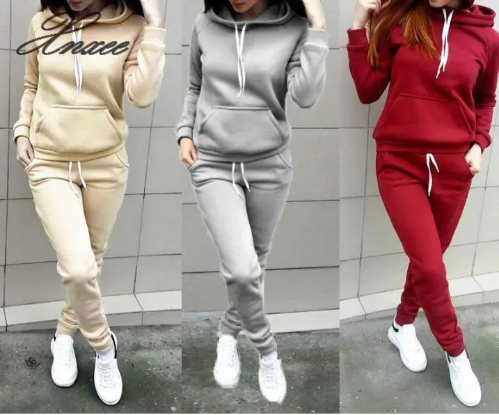 

Womens Hoodies Pant Clothing 2PCS Set Warm New Women Ladies letter Tracksuit Set 2pcs Tops Pants