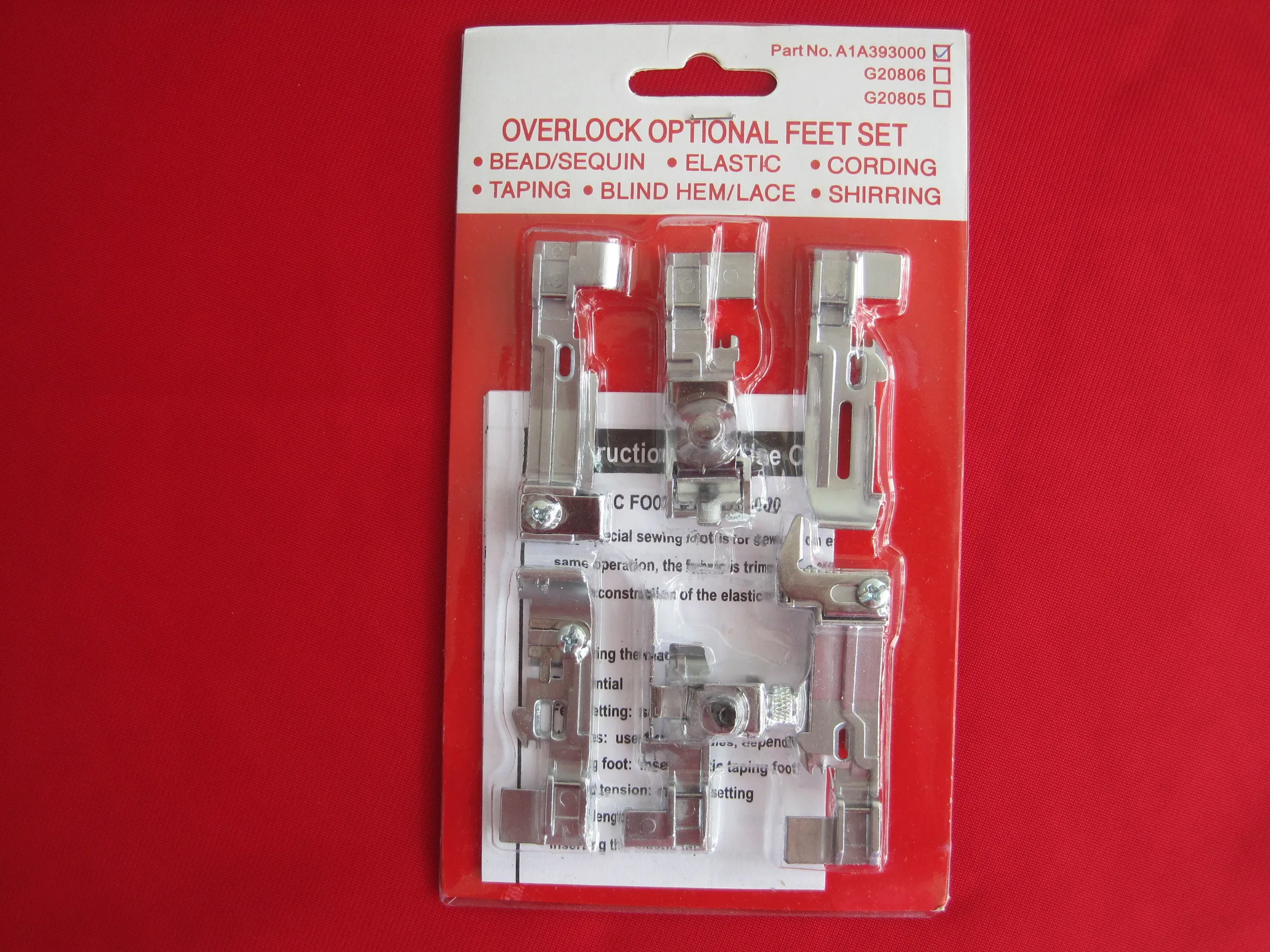 

SEWING ACCESSORIES 6 PIECE OPTIONAL OVERLOCK FEET FOOT KIT FOR SEWING LOCK MO-50E A1A393000