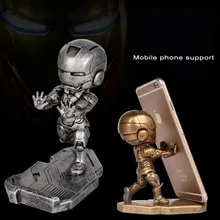 Very cool 12.5cm Super hero Iron Man Phone holder action figure craft model toy Tonny Mark Resin figure Chritmas birthday Gift