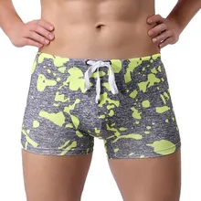 Для мужчин камуфляжные плавки трусы купальные трусы, шорты, штаны, трусы-боксеры, нижнее белье в стиле пэчворк из нейлона и спандекса, имитация повседневные Для мужчин одежда для купания, купальный костюм A7