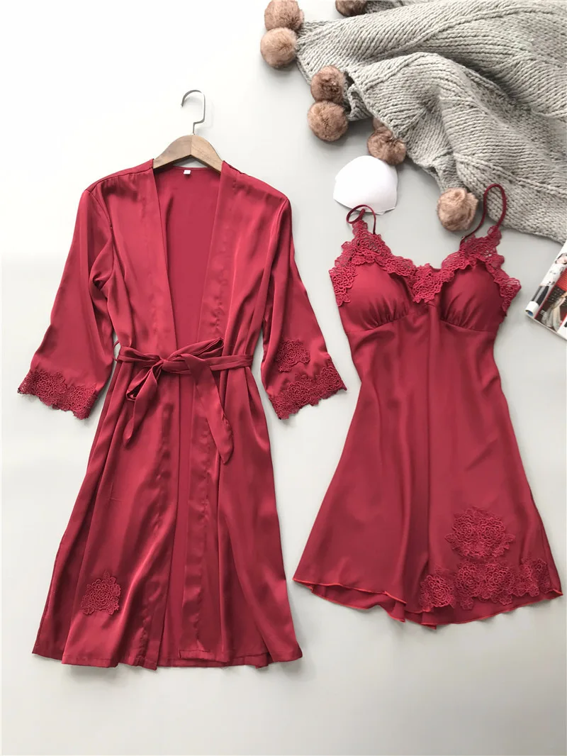 RenYvtil/2 фото, удобная летняя коллекция 2018 года, сексуальный кружевной халат с вышивкой, Женская сорочка, ночная юбка-Пижама, домашний халат