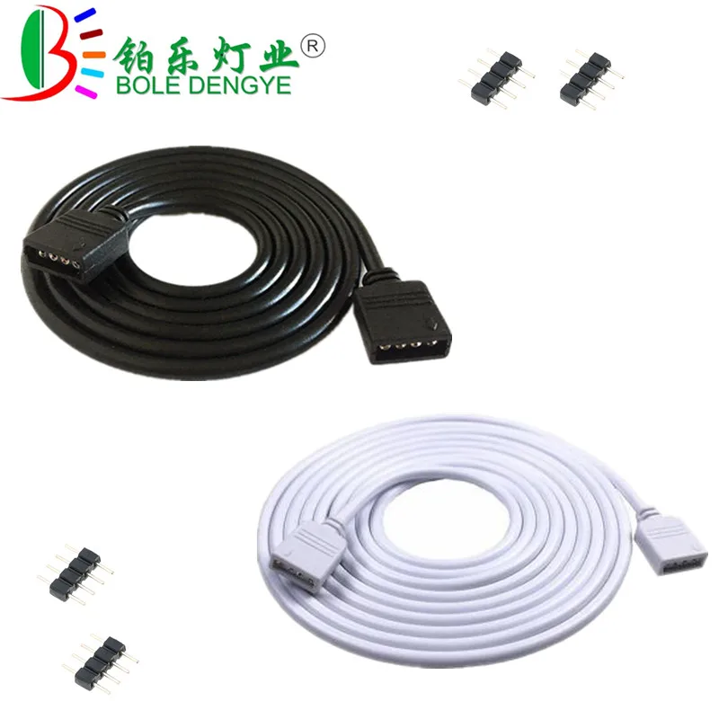 

BOLEDENGYE 0.3m 1m 2m 3m 5m 10m RGB LED Extend Cable White Black 4pin Solderless Cable For 3528 2835 5050 RGB LED Strip Light