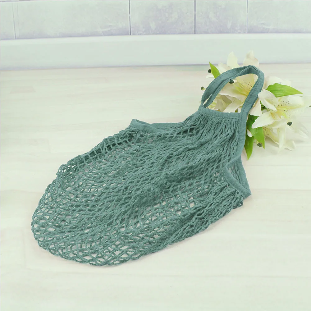 

Reusable Fruit Vegetable Shopping Bag Mesh String Grocery Bag Eco Shopper Cotton Tote Woven Net Shoulder Bag of Women