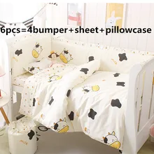 Акция! 6/9 шт корова милый ребенок бампер комплект постельное для колыбели, хлопок кроватки бампер лист для детей детское одеяло