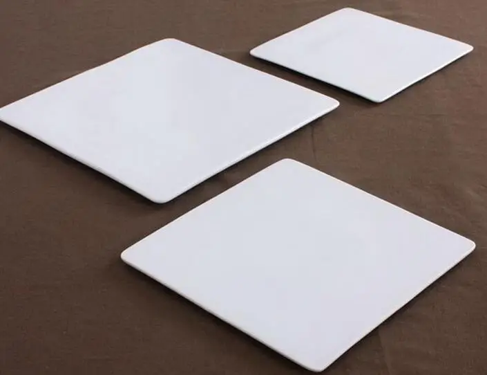 Белое керамическое украшение стола тарелка, из костяного фарфора модные пластина 10 кекса Фрукты 12 квадратная пластина