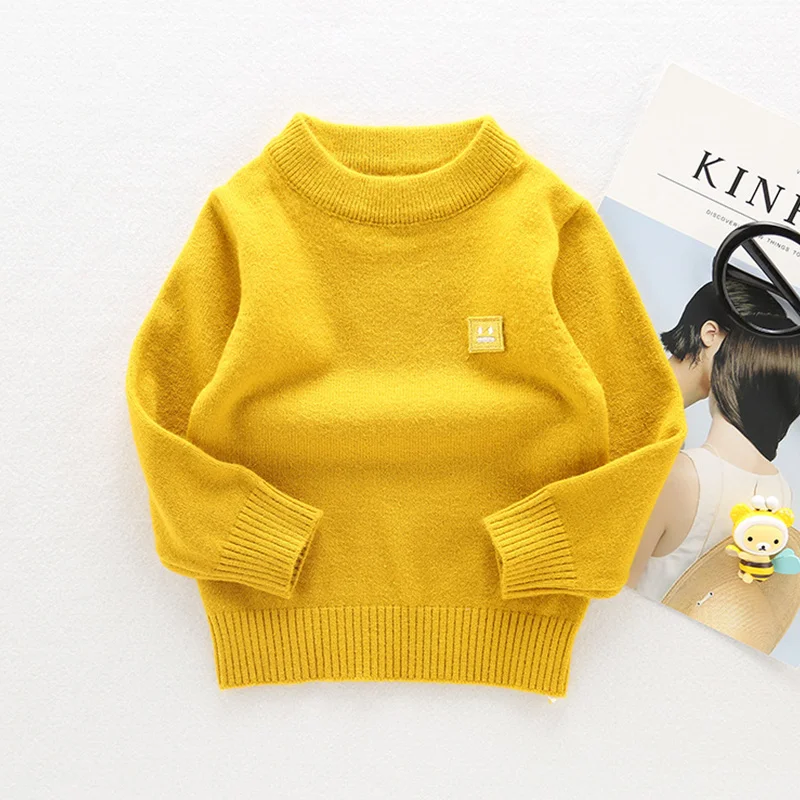 Wool Soft Children Sweater Casual Smile Kids Pullover Long Sleeve O-Neck Solid Sweater For Children Warm Winter Pullover Kids (20)